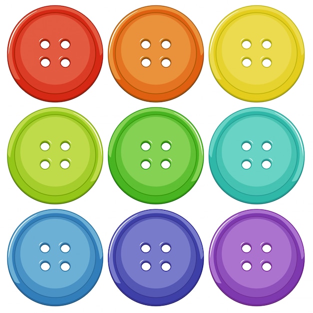 Set van kleurrijke knop