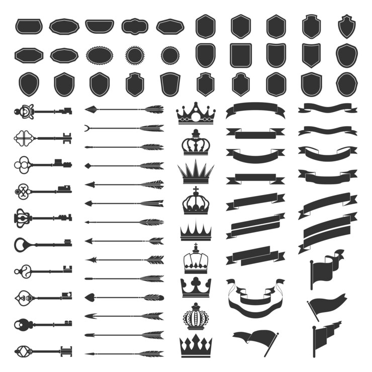Gratis Vector set van label ornament vectoren