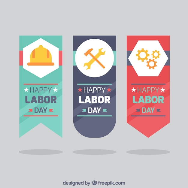 Gratis vector set van labor day badges