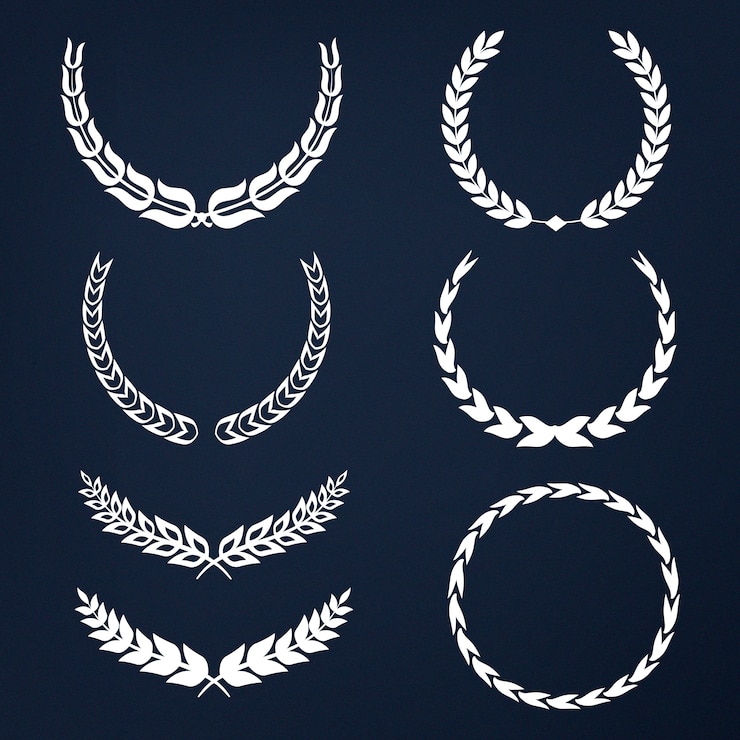 Gratis Vector set van lauwerkrans illustratie vectoren