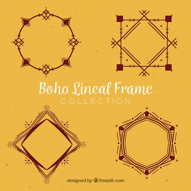 Set van lijnframes in boho-stijl