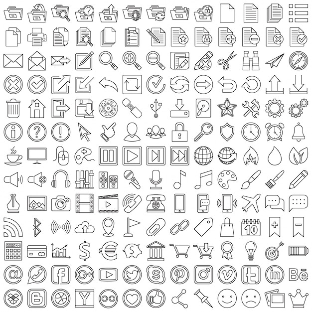 Set van lineaire iconen voor web