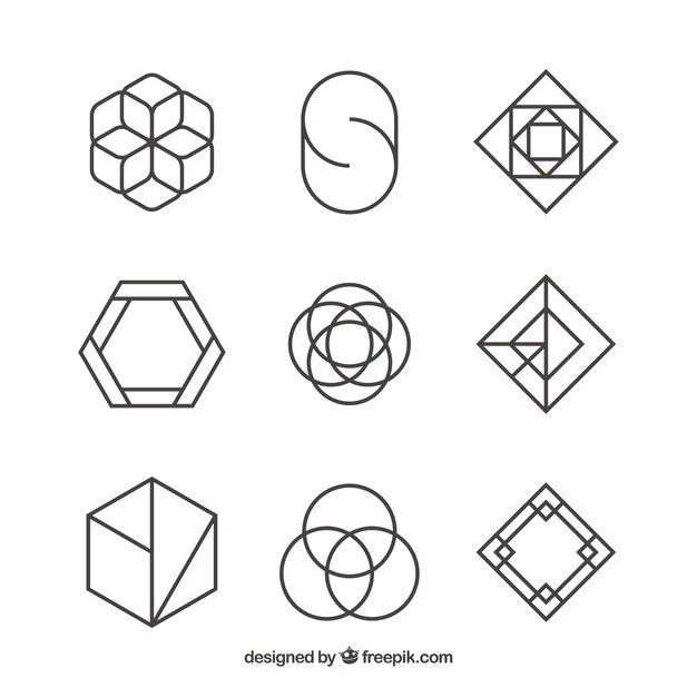 Set van logo&#39;s van abstracte vormen