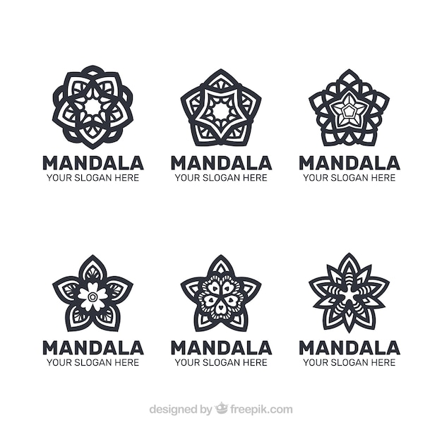 Gratis vector set van mandalas logo's