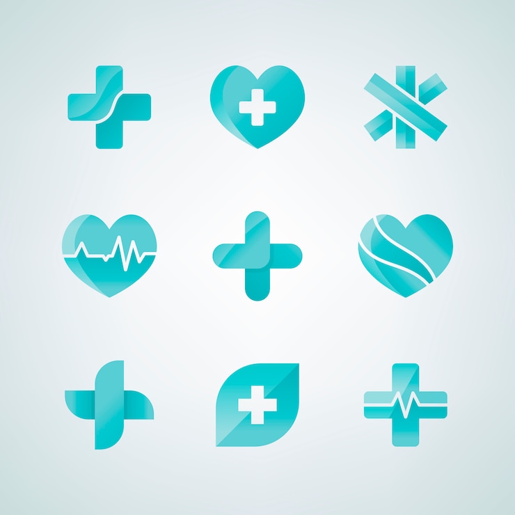 Gratis Vector set van medische pictogrammen 3d-ontwerpen