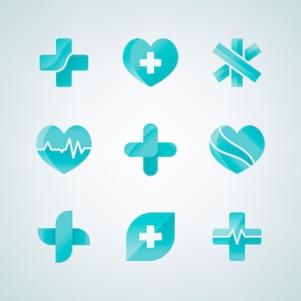 Set van medische pictogrammen 3d-ontwerpen