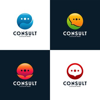 Set van modern gradient consulting agency-logo sjabloonontwerpen, simple elegant consult-logosjabloon