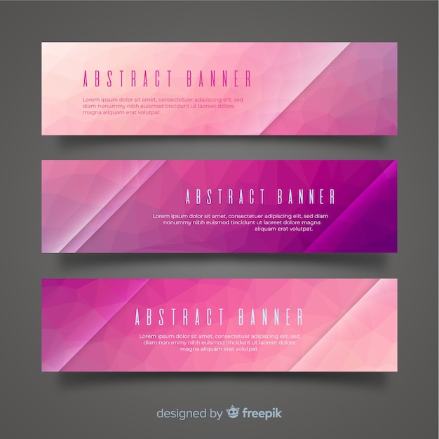 Gratis vector set van moderne banners met abstract ontwerp