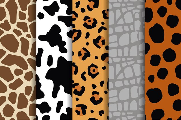 Set van moderne dierenprintpatronen