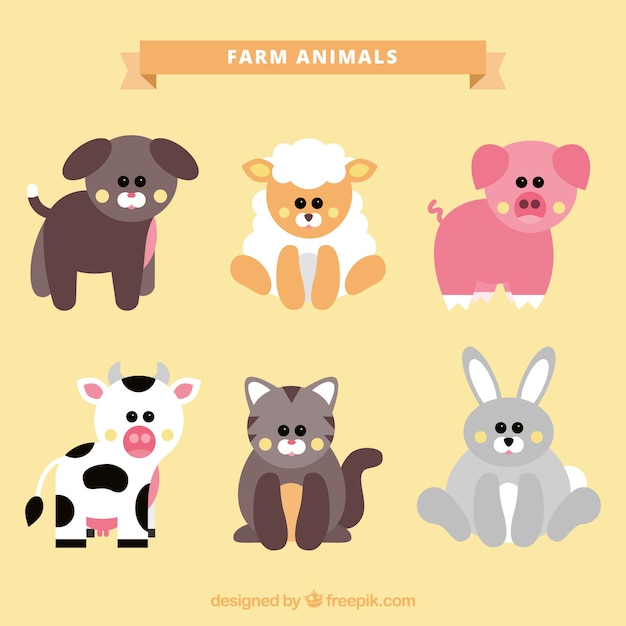 Set van mooie boerderijdieren