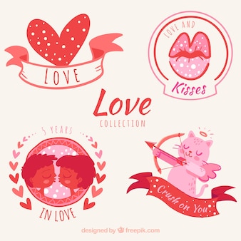 Set van mooie liefde stickers