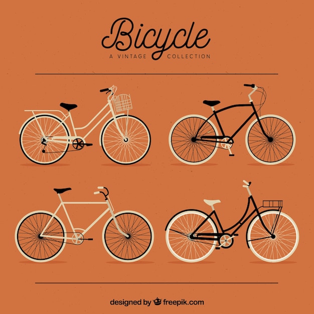 Gratis vector set van mooie vintage fietsen