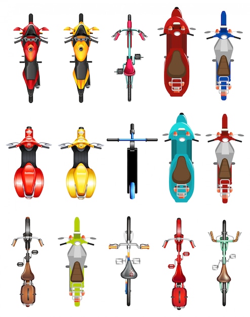 Gratis vector set van motobike luchtfoto