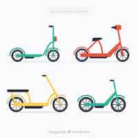Gratis vector set van originele elektrische scooters