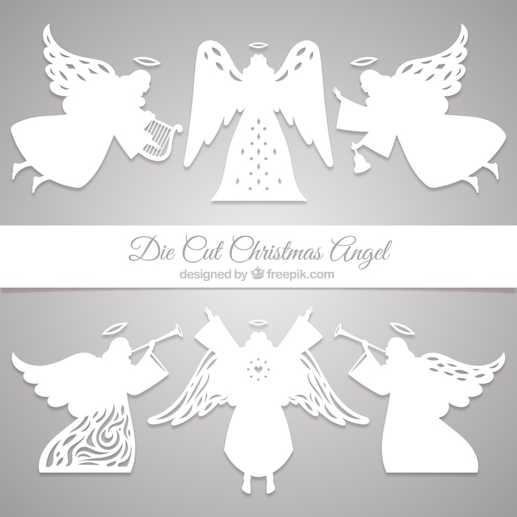 Gratis Vector set van papier engelen