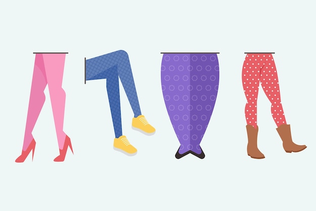 Gratis vector set van platte panty's met panty's