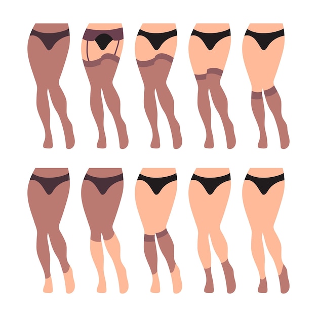 Gratis vector set van platte panty's