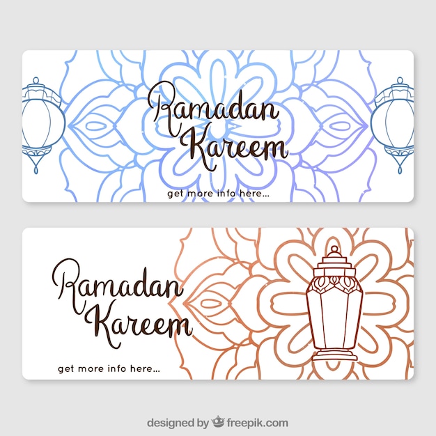Set van ramadan banners met mandala