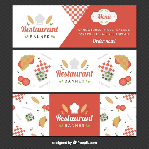 Set van restaurant banners