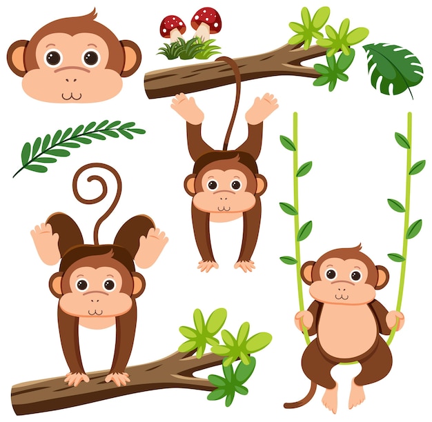 Gratis vector set van schattig geld stripfiguur