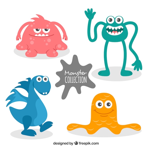 Gratis vector set van schattige monsters karakter