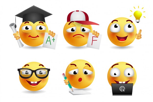 Set van smileys realistische illustratie