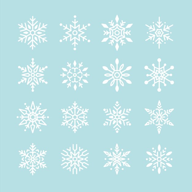 Set van sneeuwvlokken Kerstmis ontwerp vector