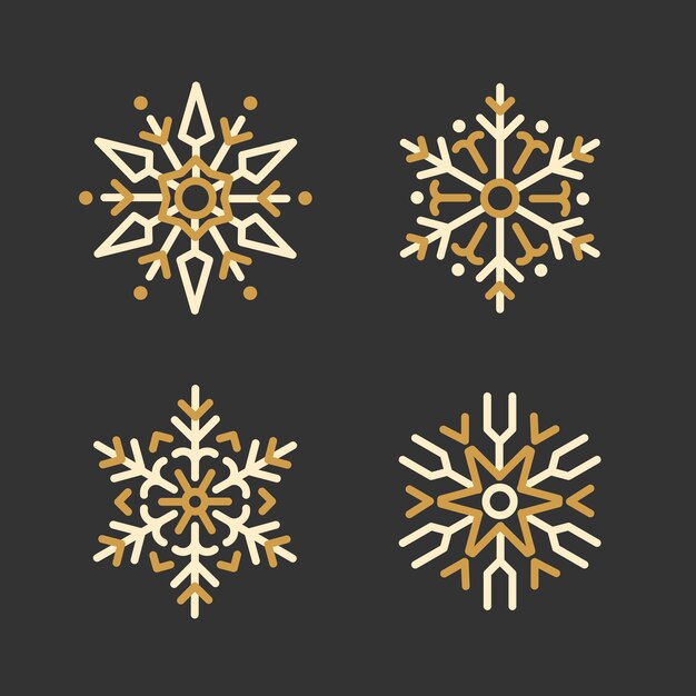 Set van sneeuwvlokken Kerstmis ontwerp vector