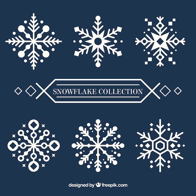 Set van sneeuwvlokken met verschillende ontwerpen