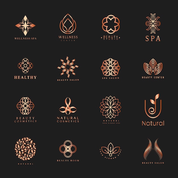 Gratis vector set van spa en schoonheid logo vector