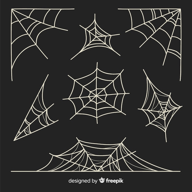 Set van spinnenwebben