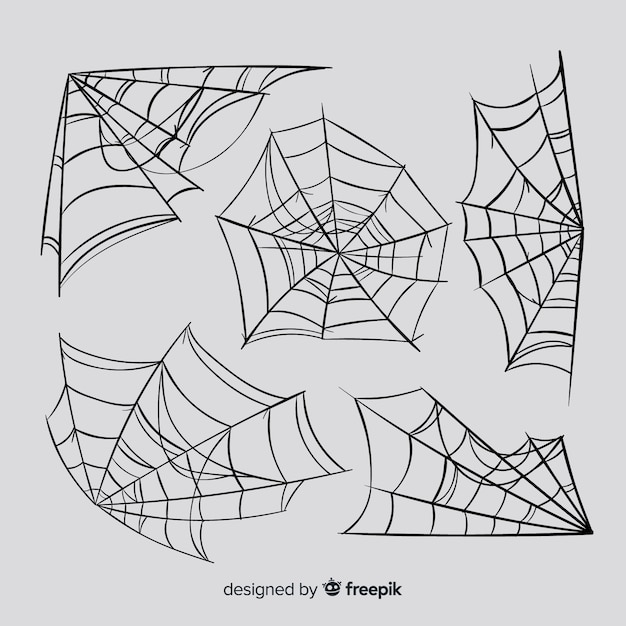 Set van spinnenwebben