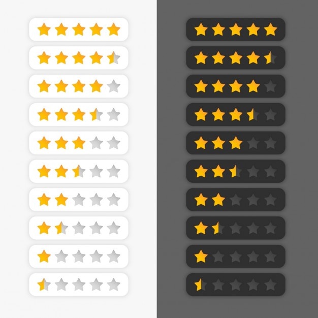 Set van star rating symbolen