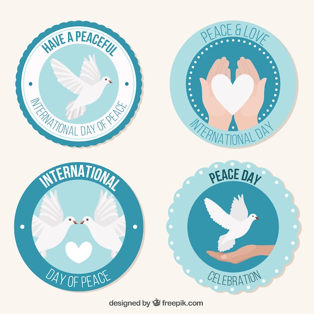 Set van stickers met duiven en harten
