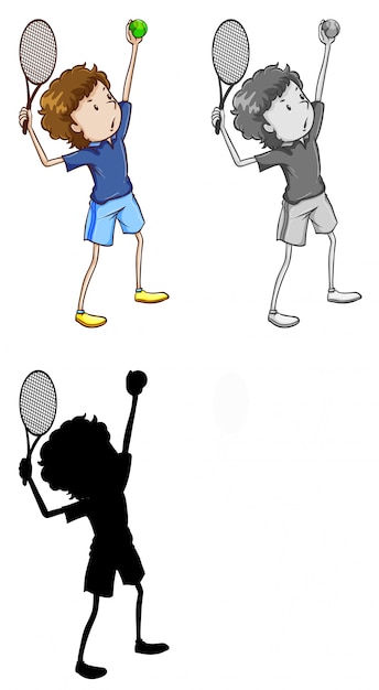 Gratis vector set van tennis speler