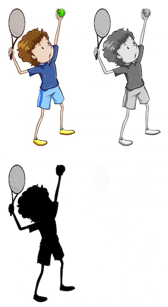 Set van tennis speler