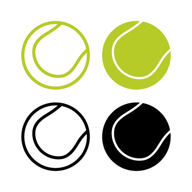 Gratis Vector set van tennisballen