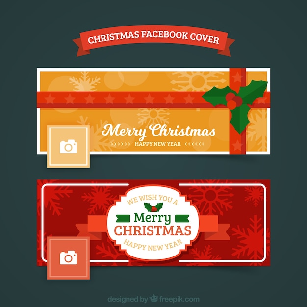 Set van twee facebook kerstkappen