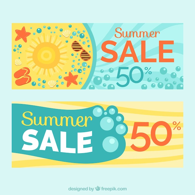 Set van twee zomer verkoop banners