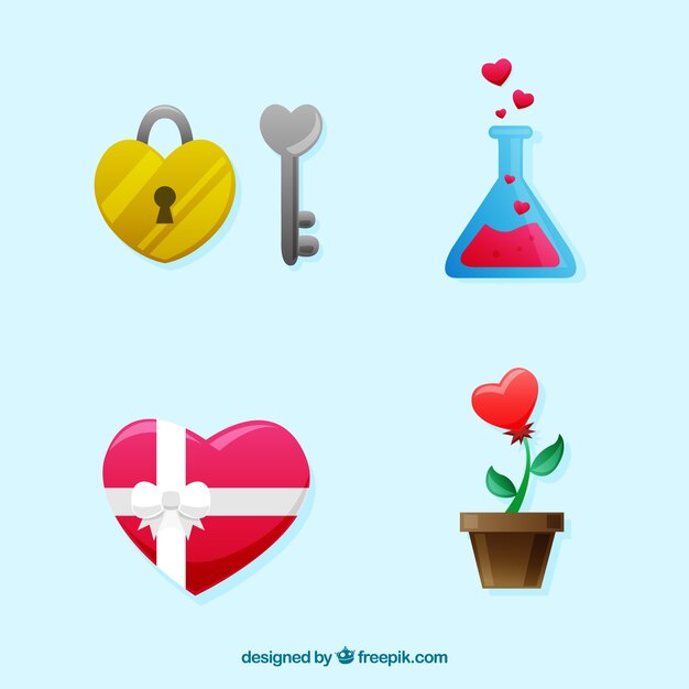 Gratis vector set van valentijn elementen