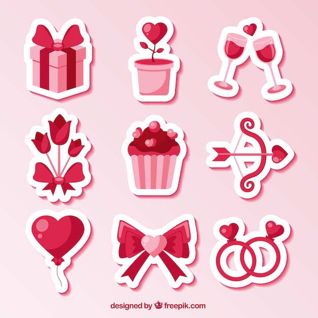 Set van valentijn stickers