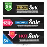 Gratis vector set van verkoop banners