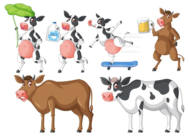 Set van verschillende boerderijdieren in cartoon-stijl