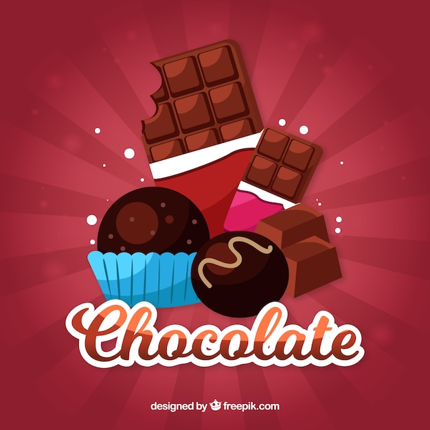 Gratis vector set van verschillende chocolade snoepjes