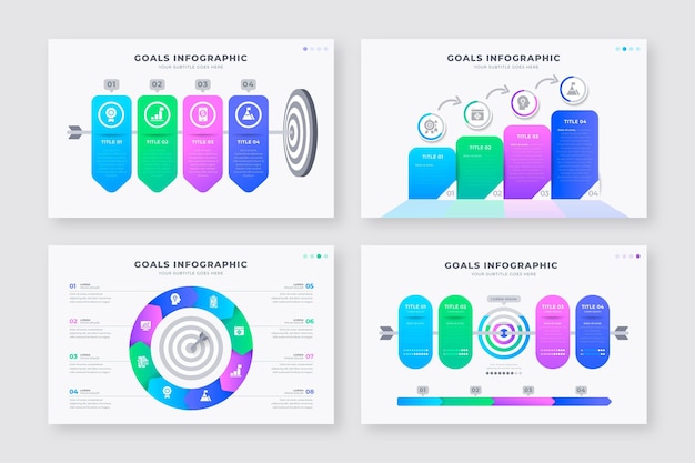 Set van verschillende doelen infographics