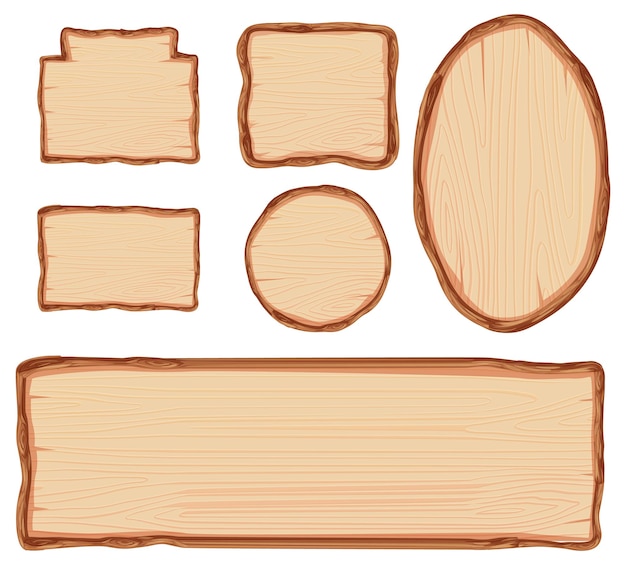 Gratis vector set van verschillende houten bordjes