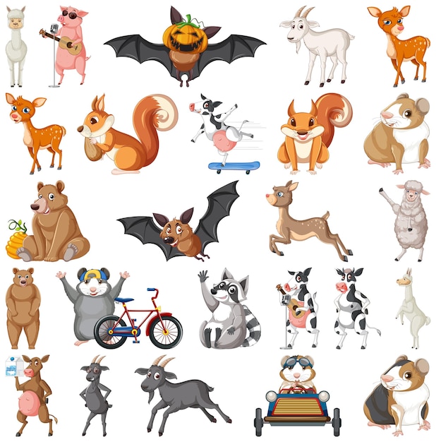 Gratis vector set van verschillende kinderen van dieren