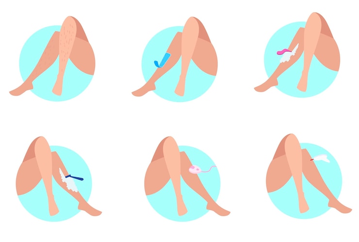 Gratis Vector set van verschillende manieren van ontharen