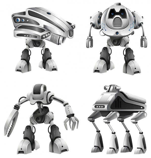Set van verschillende robots