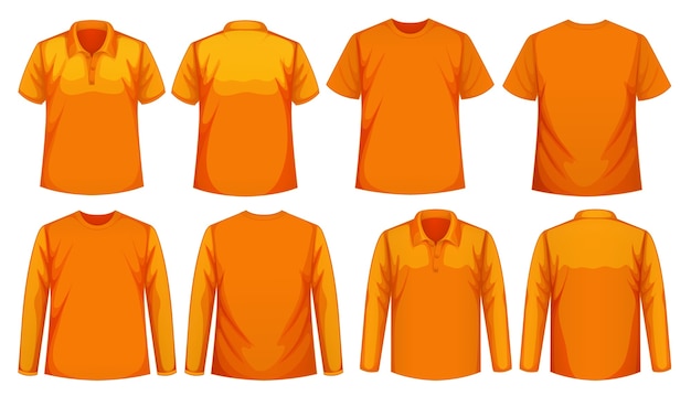 Set van verschillende soorten overhemd in dezelfde kleur